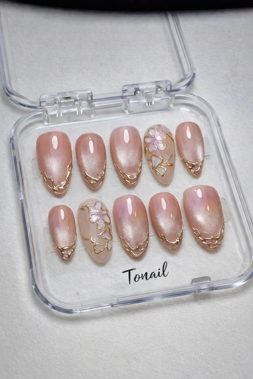Blush Pearl Glow – Luxury Press On Nails